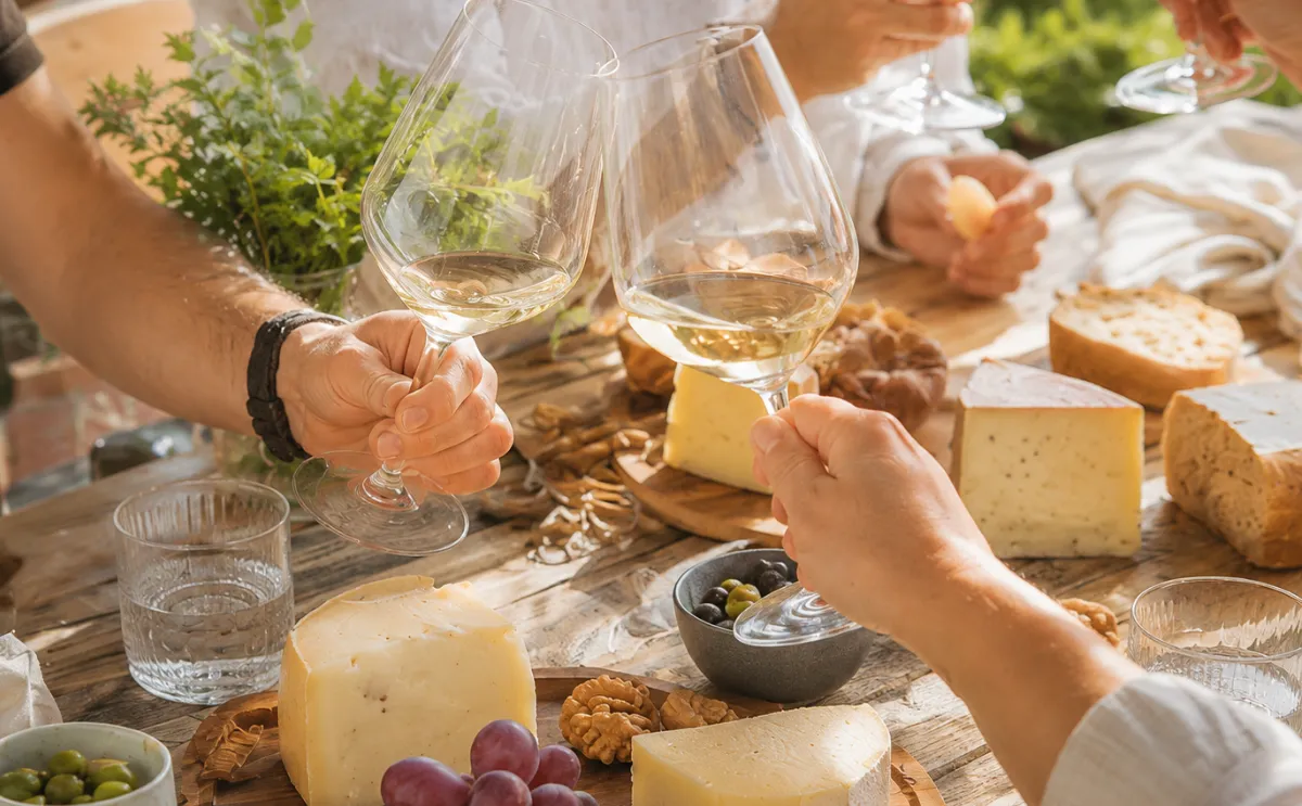 Weinprobe in Deidesheim mit Pfälzer Weißwein und regionalen Spezialitäten in gemütlicher Atmosphäre.
